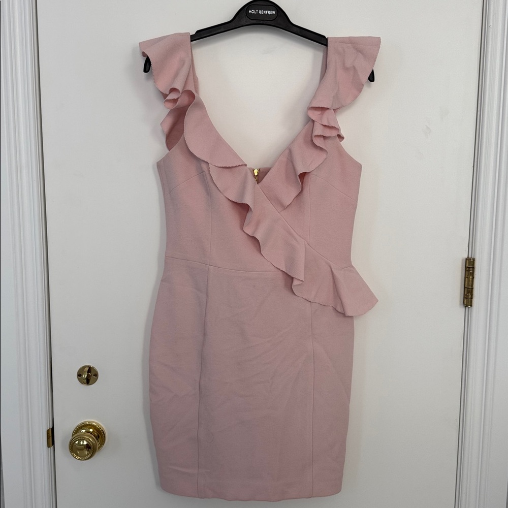 Rebecca Vallance Pink Ruffle Mini Dress